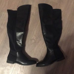 Over the knee wide calf boots